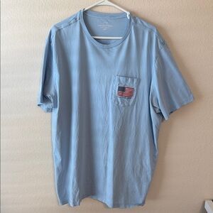 Vineyard Vines Sky Blue Short Sleeve Tee with Flag Pocket
